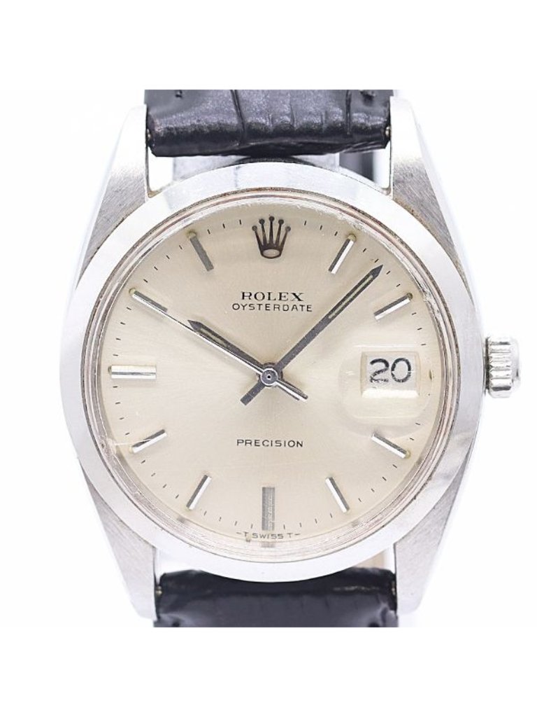 Rolex Oyster Date Precision Manual Winding Silver Dial Watch